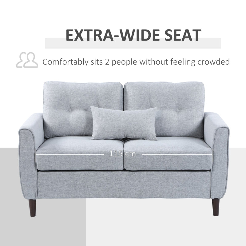 Two-Seater Sofa, With Pillow - Grey