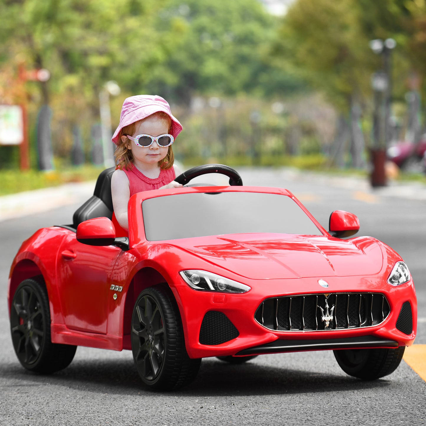 12V Battery Powered Compatible Maserati Toy Vehicle-Red