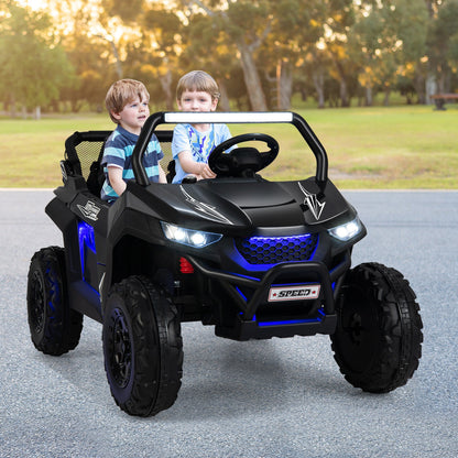 12V Electric Truck Car with Remote Controland Battery Powered UTV-Black