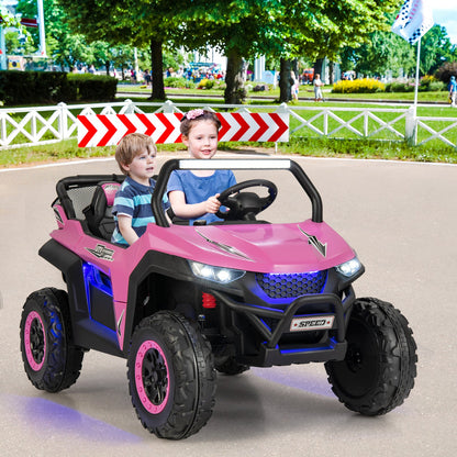 12V Electric Truck Car with Remote Controland Battery Powered UTV-Pink