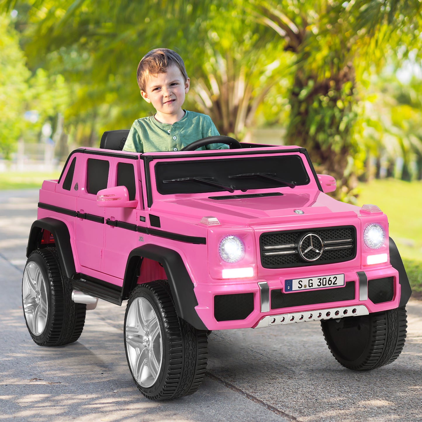 12V Electric Kids Ride On Car with 2 Motors and Remote Control-Pink