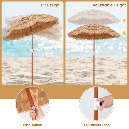 1.9 M Thatched Patio Umbrella with Carrying Bag