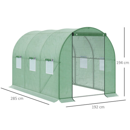 Walk in Polytunnel Outdoor Garden Greenhouse with Windows and Door (3 x 2M)