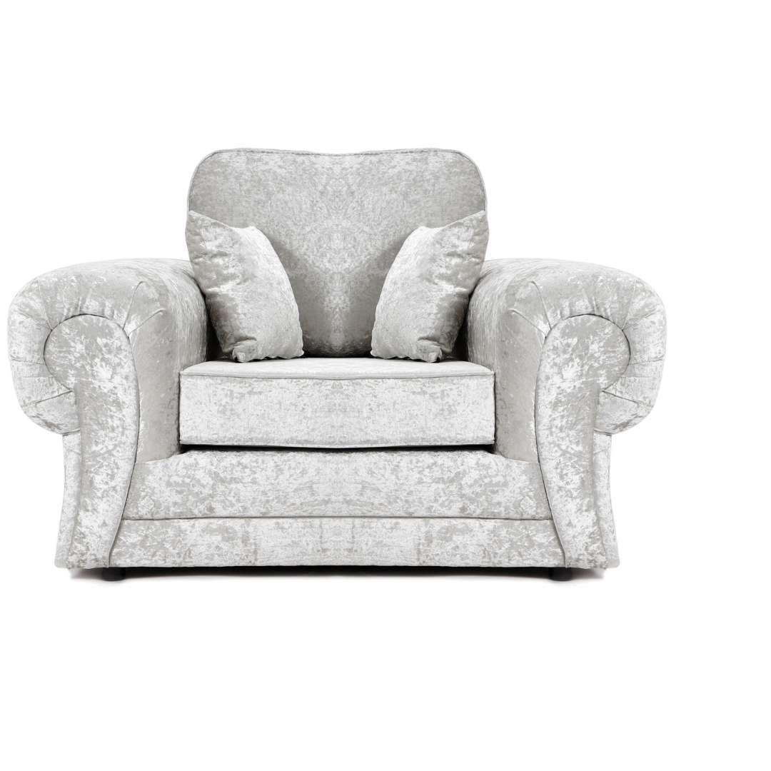 Arabia Crushed Velvet 3 Seater Sofa - Silver