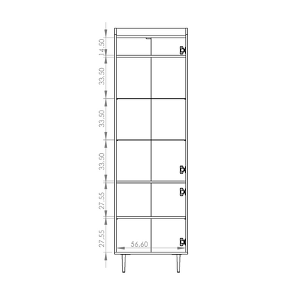 Vasina 09 Tall Display Cabinet 60cm