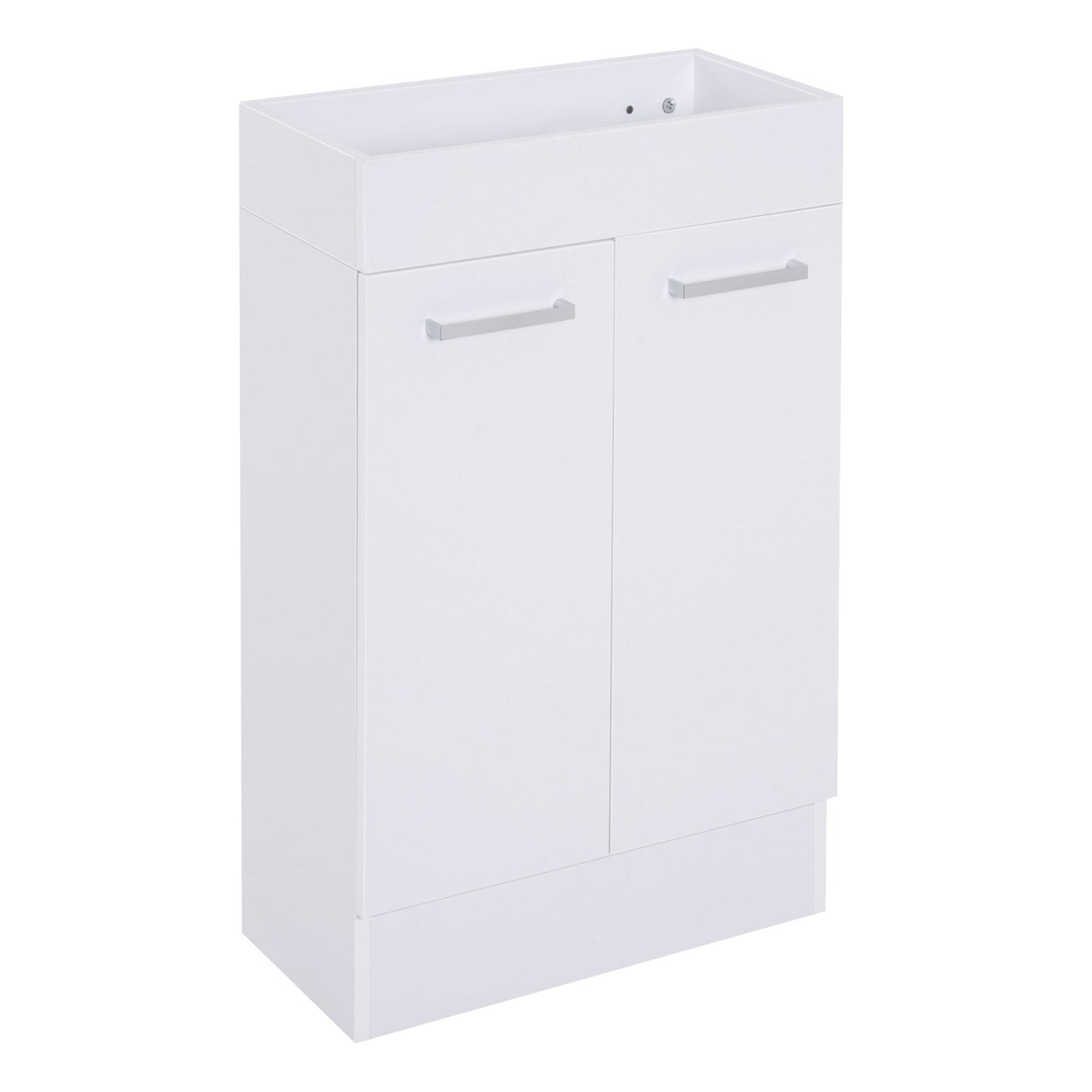 Under Sink Bathroom Vanity Unit with Ceramic Basin - White