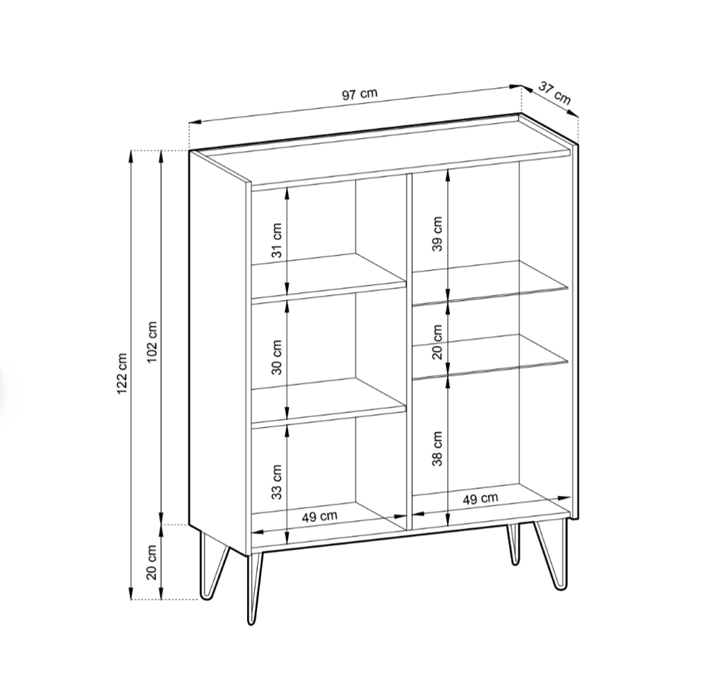 Harmony Display Cabinet 97cm