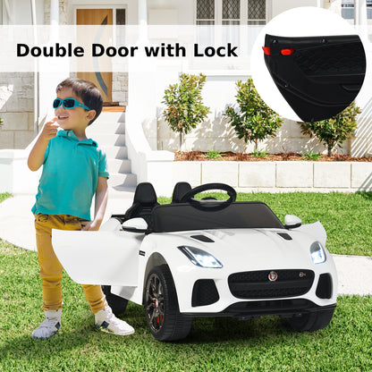 12V Jaguar F-Type SVR Kids Ride On Car with Remote control-White