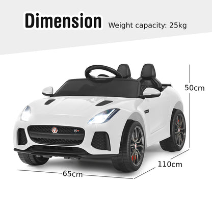 12V Jaguar F-Type SVR Kids Ride On Car with Remote control-White