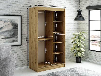 Leto Y Sliding Door Wardrobe 120cm