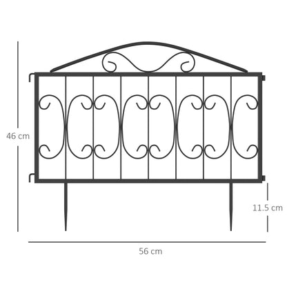 Outsunny 224cm Metal Decorative Garden Fence