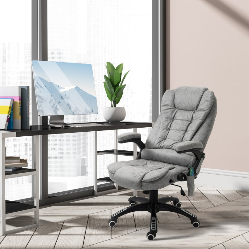 Vinsetto Recliner Office Chair with Six Massage Heating Points - Grey