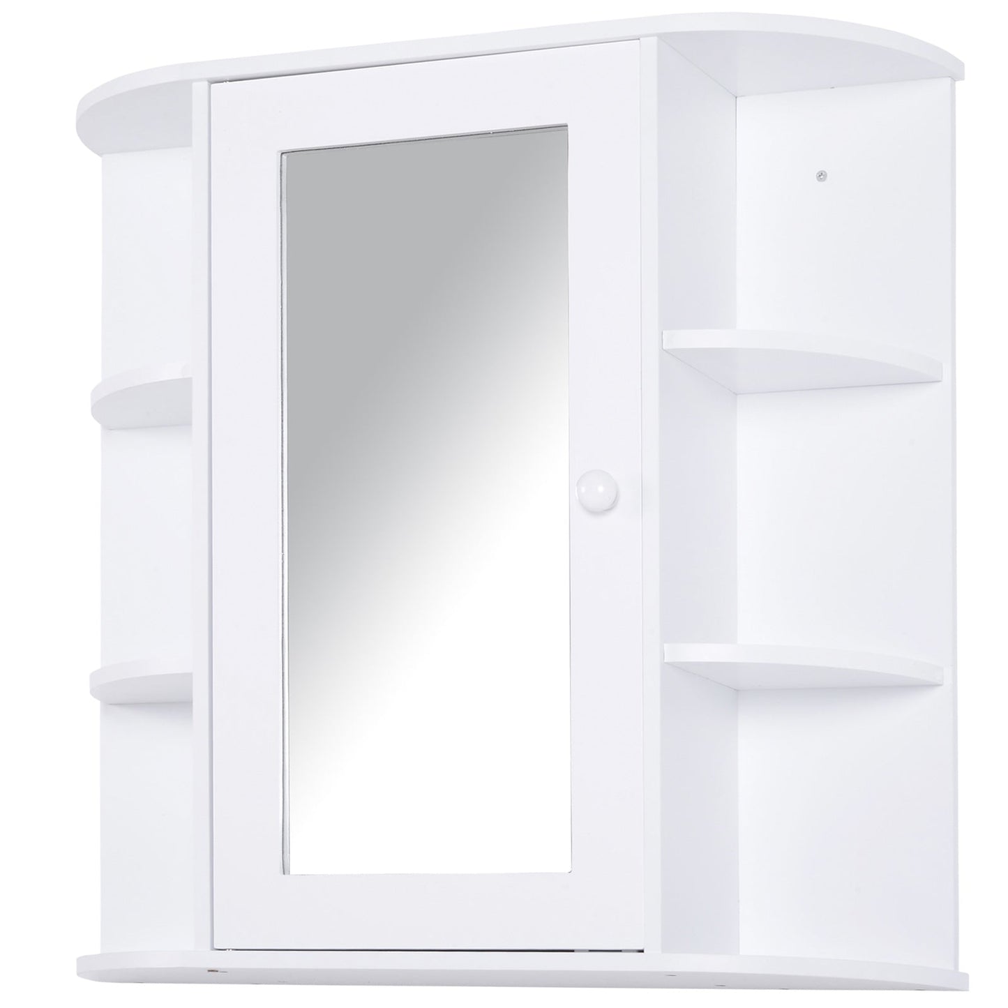 Wall Mount Mirror Cabinet Storage Bathroom Cupboard w/ Single Door and Shelves