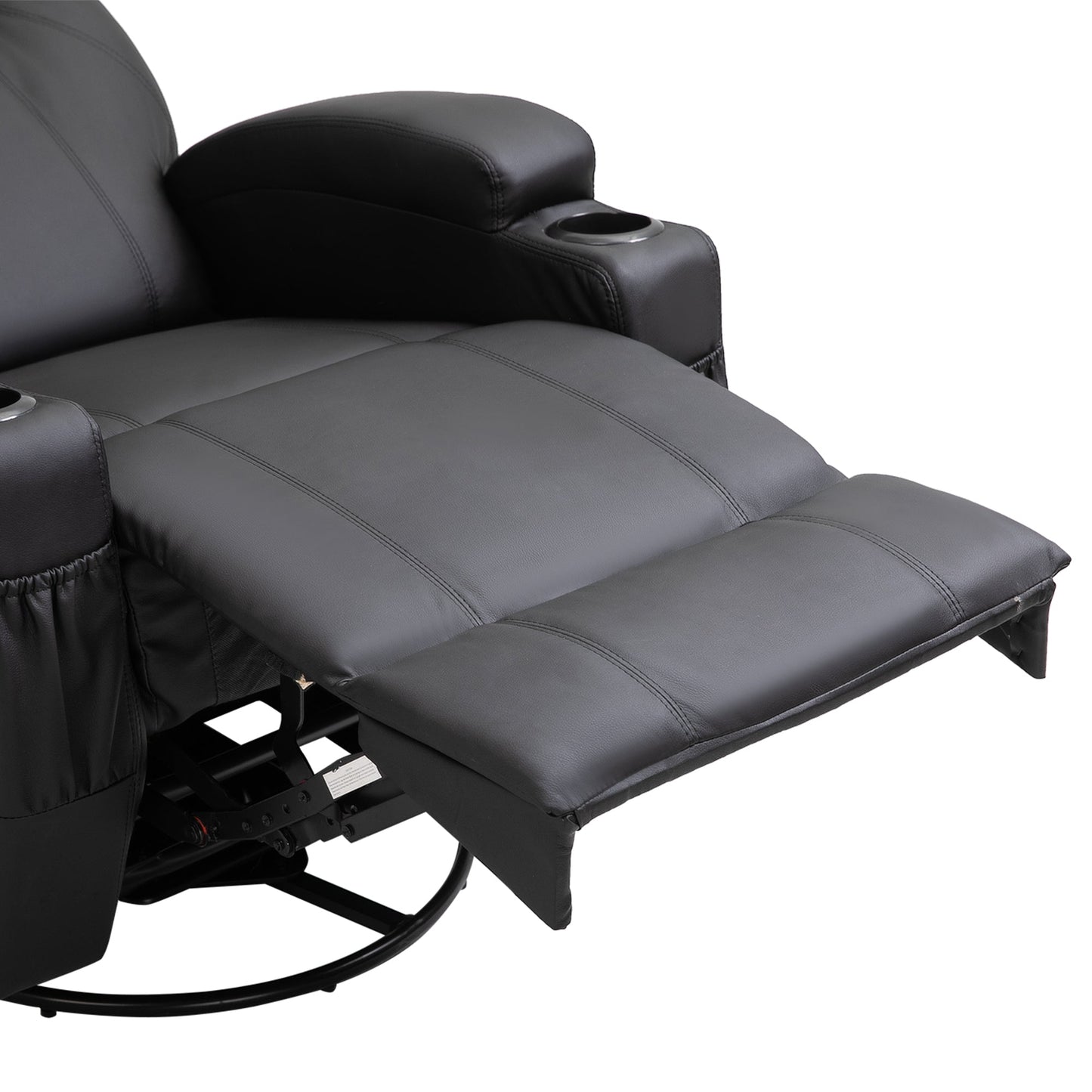 Recliner Sofa Chair PU Leather Armchair Cinema Massage Chair Swivel Nursing Gaming Chair Black