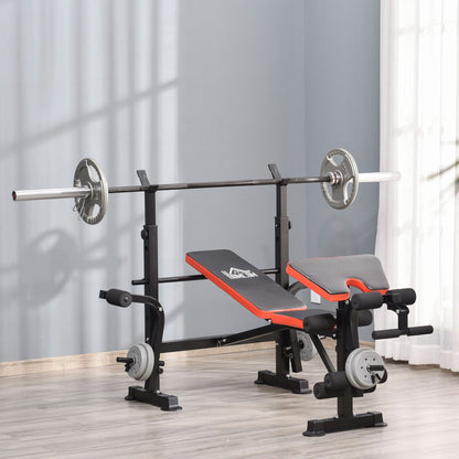 HOMCOM Steel Multi-Function Adjustable Weight Training Bench Gym Fitness Lifting Bench