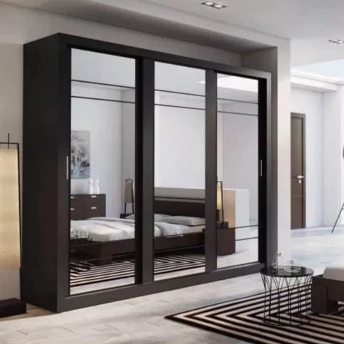 Artimas II Sliding Door Wardrobe 250cm - Black Matt