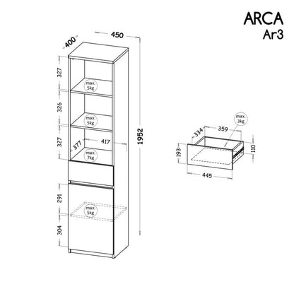 Arca AR3 Tall Cabinet 45cm