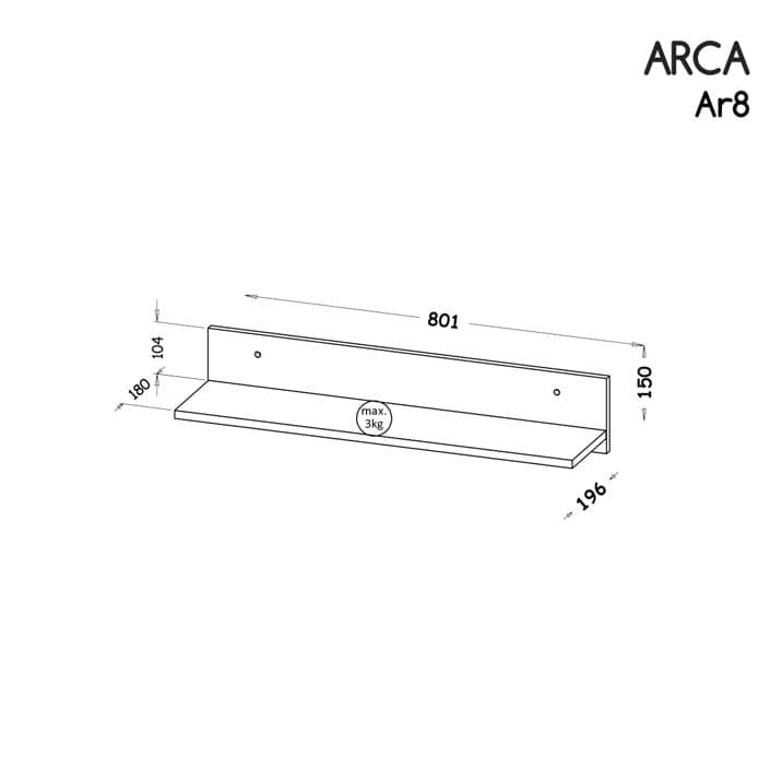Arca AR8 Wall Shelf 80cm