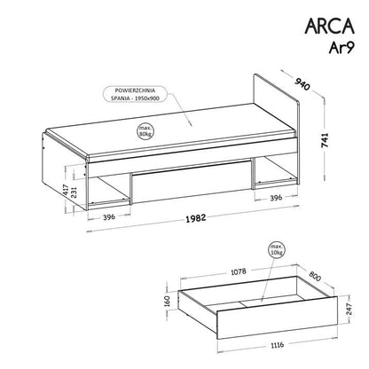 Arca AR9 Bed with Drawer