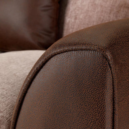 Aruba Brown and Beige Fabric 3 Seater Sofa