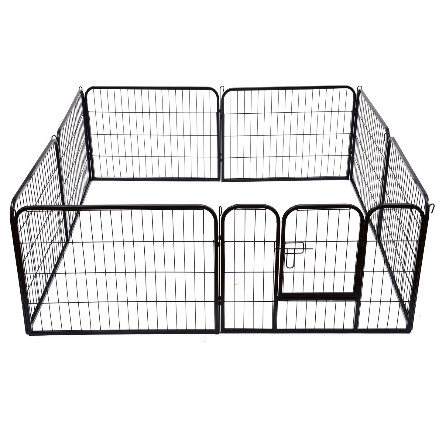 Pawhut Heavy Duty Dog pen 8 Panel Pet Puppy PlayPen Rabbit Hutch Run indoor outdoor Black, 80 x 60 cm