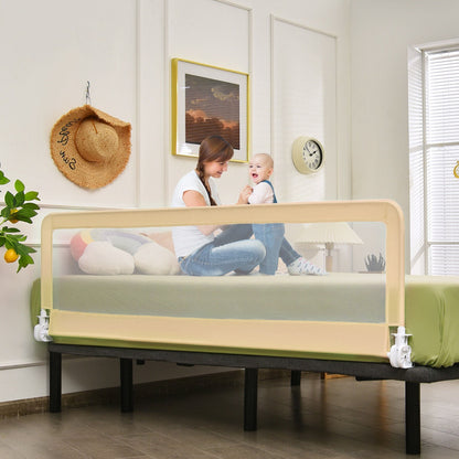 Universal Folding Bed Rail with Safety Strap-Beige