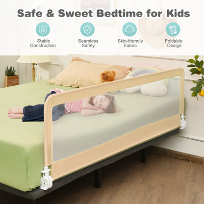 Universal Folding Bed Rail with Safety Strap-Beige