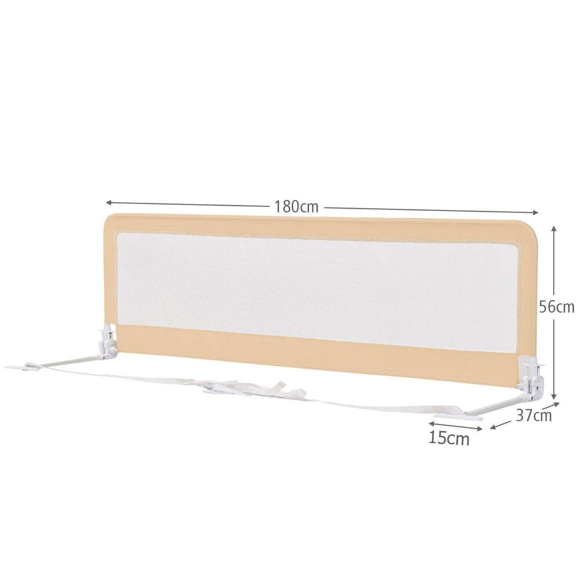 Universal Folding Bed Rail with Safety Strap-Beige