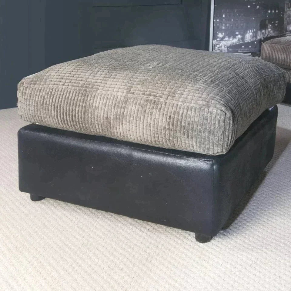 Aruba Black and Grey Fabric 2 Seater Sofa