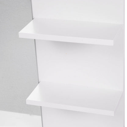 Wall Mounted Bathroom Mirror with 3 Tiers Storage Shelves - White