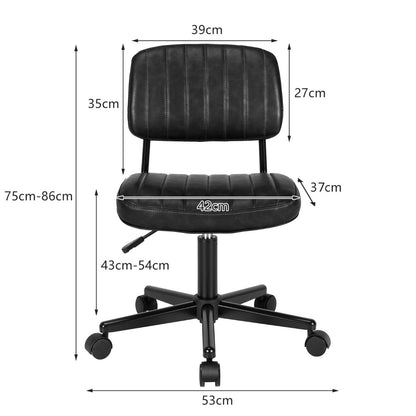 Adjustable Ergonomic Leisure Chair with PU Leather-Black