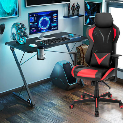 Ergonomic Gaming Chair with Tilting Function-Red