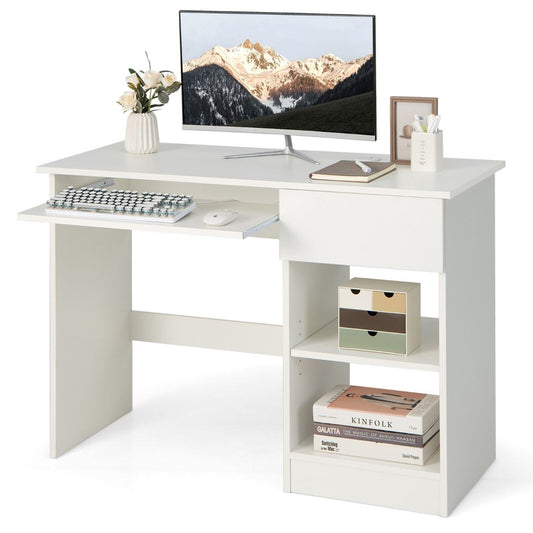 Modern Wooden Office Computer Desk with Keyboard Tray