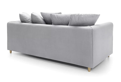 Chic Velvet 3 Seater Sofa - Light Grey