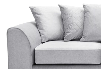 Chic Velvet 3 Seater Sofa - Light Grey