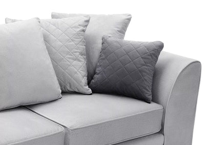 Chic Velvet 3 Seater Sofa - Light Grey