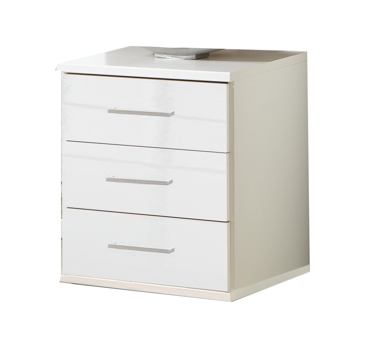 Clappen 3 Drawer Gloss Bedside Chest - White