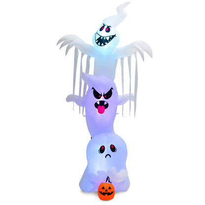 10.2 Feet Giant Inflatable Halloween Ghost with Built-in Lights