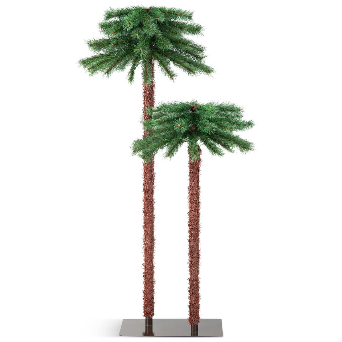 Pre-Lit Artificial Palm Tree with Metal Stand and Gloves