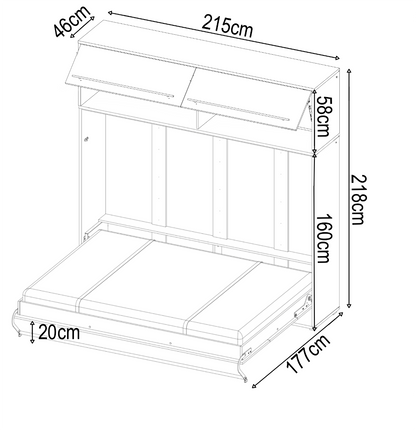 CP-09 Over Bed Unit for Horizontal Wall Bed Concept Pro 140cm