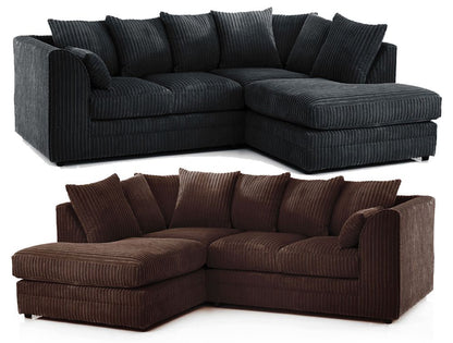 Desmond Jumbo Cord Corner Sofa - Black and Other Colours