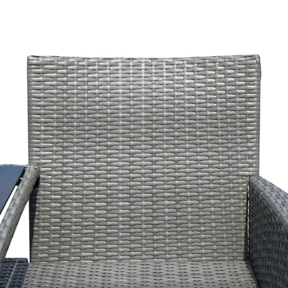 Outsunny 2-Seater Rattan Loveseat, 63Dx133Wx84H cm-Grey