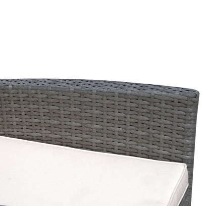 Outsunny 2-Seater Rattan Loveseat, 63Dx133Wx84H cm-Grey