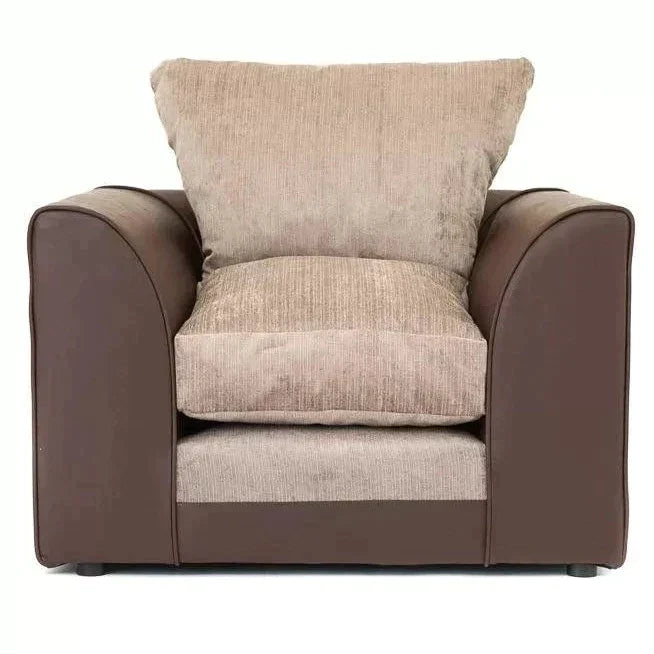 Aruba Black and Grey Fabric 2 Seater Sofa
