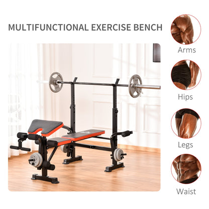 HOMCOM Steel Multi-Function Adjustable Weight Training Bench Gym Fitness Lifting Bench
