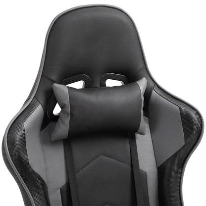 Vinsetto High Back Reclining Gaming Chair with Head and Back Pillow - Black/Grey