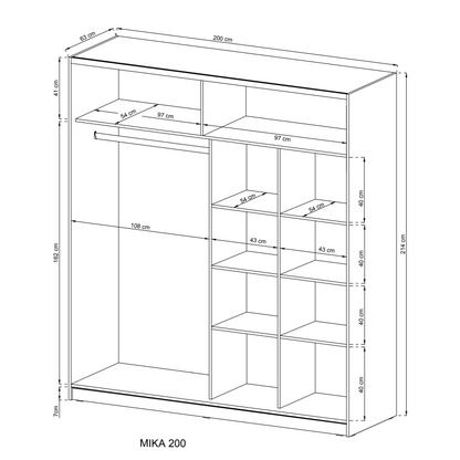 Mika 6 2 Sliding Door Wardobe