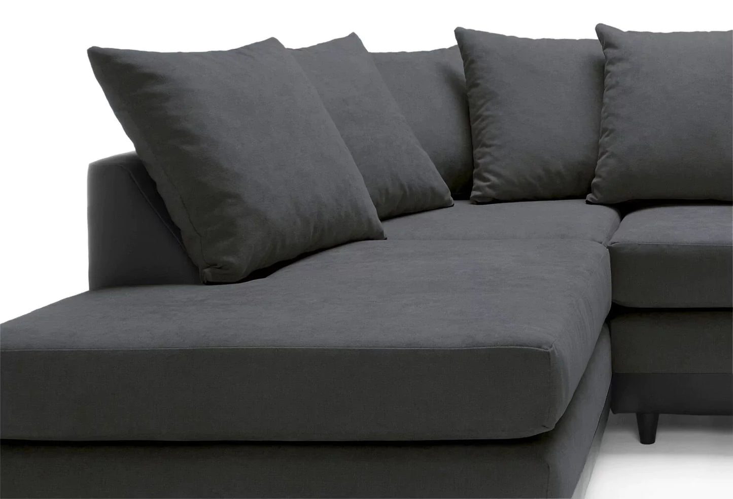 Linacre Corner Sofa - Left Arm Black and Charcoal