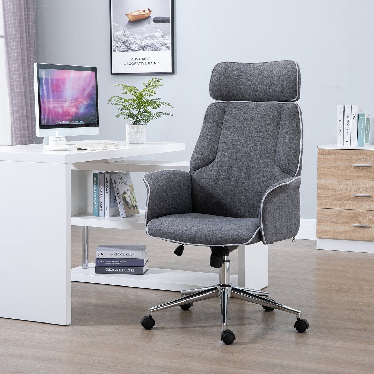 Rocking Desk Chair for Office High Bac Grey