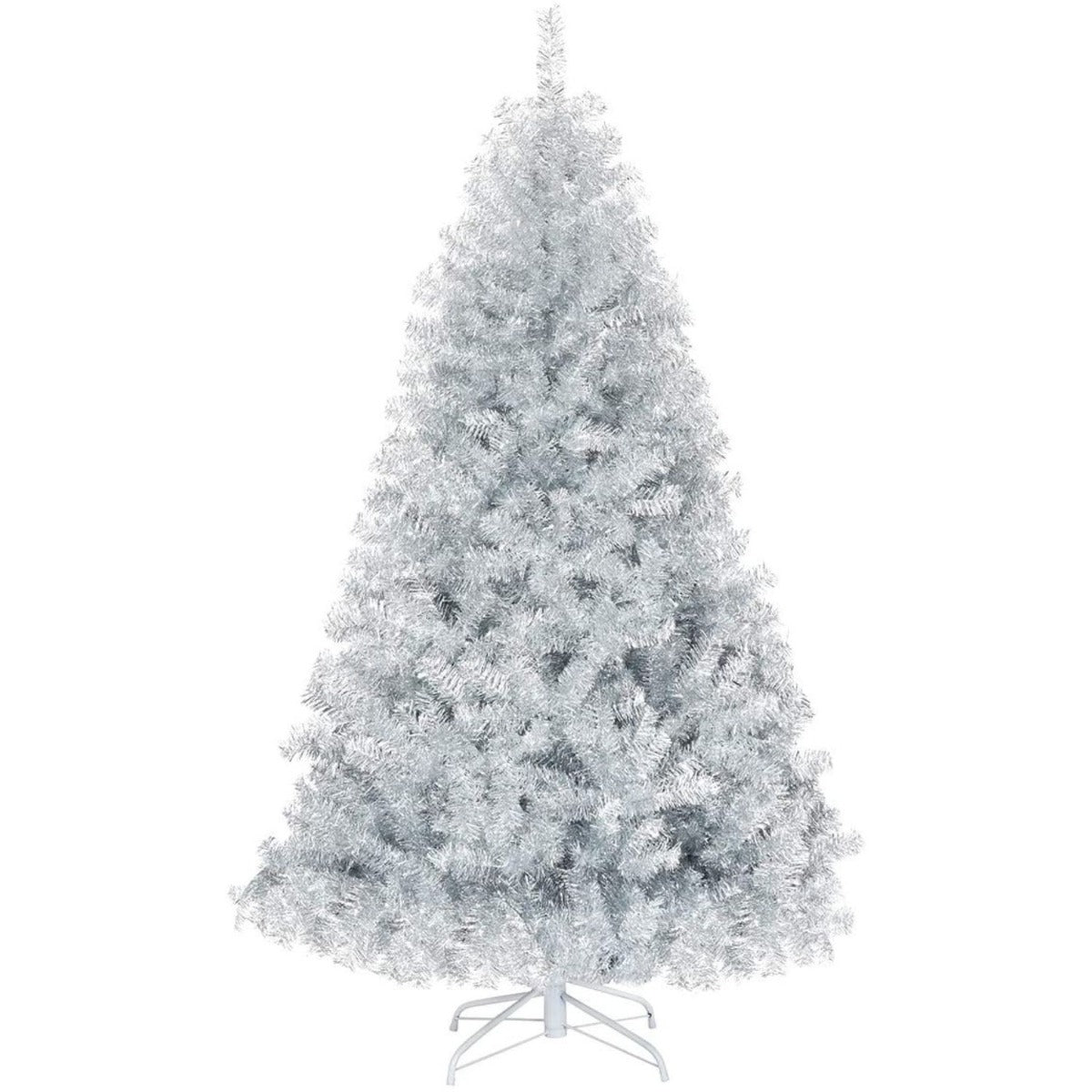 6ft Artificial Silver Hinged Christmas Tree